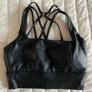 BuffBunny Black Strappy Sports Bra with Criss-Cross Design